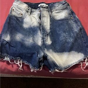 PacSun Blue and White Distressed Jean Shorts
